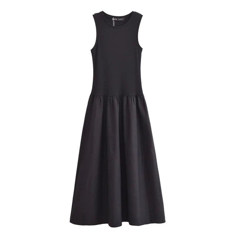 HXAO Women’s Elegant Sleeveless Long Dress – Vintage Casual Spring Party Dress