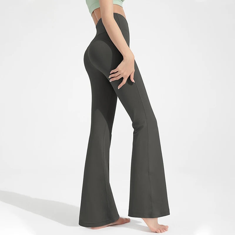 Naked High-Waisted Hip-Lifting Fitness Pants — Bell Bottom Yoga & Running Trousers for Women, Casual Outdoor & Exercise