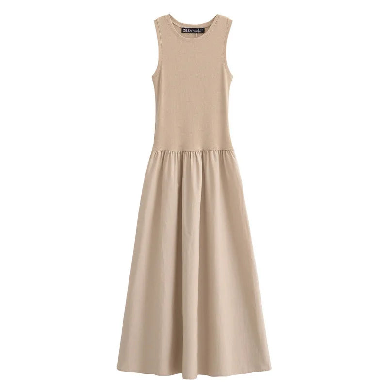 HXAO Women’s Elegant Sleeveless Long Dress – Vintage Casual Spring Party Dress
