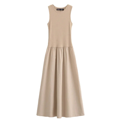 HXAO Women’s Elegant Sleeveless Long Dress – Vintage Casual Spring Party Dress