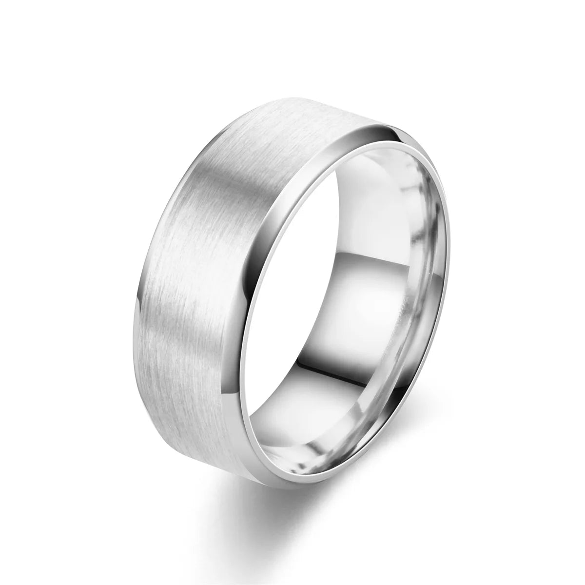 Classic 8mm Tungsten Ring — Brushed Stainless Steel Wedding Band for Men & Women