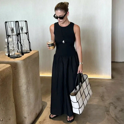 HXAO Women’s Elegant Sleeveless Long Dress – Vintage Casual Spring Party Dress