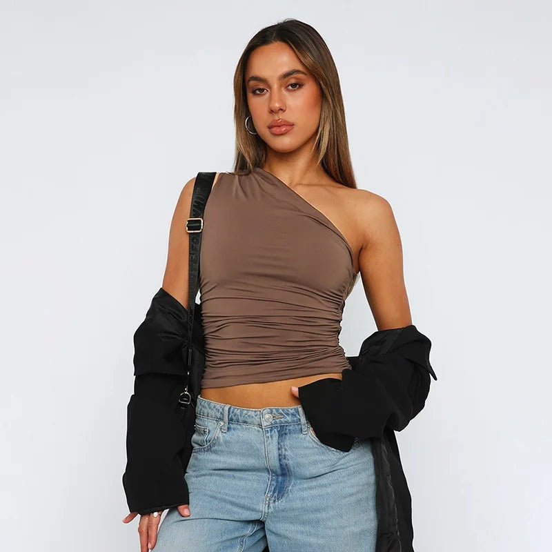 One Shoulder Slim Fit Tank Top