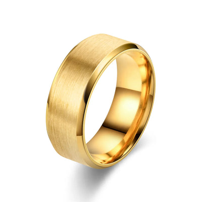 Classic 8mm Tungsten Ring — Brushed Stainless Steel Wedding Band for Men & Women