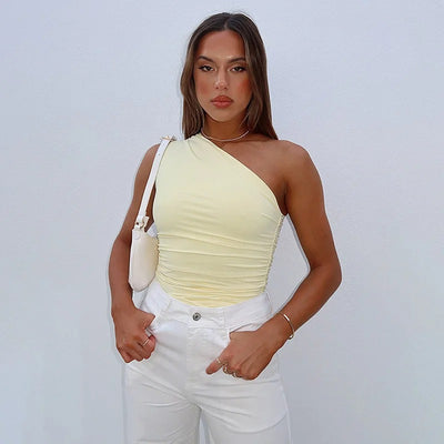 One Shoulder Slim Fit Tank Top