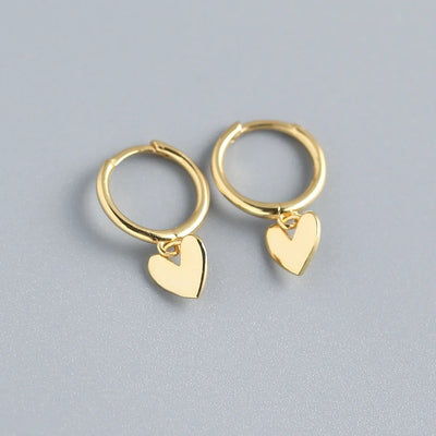 925 Sterling Silver Heart Tassel Earrings — Gold-Plated Allergy-Free Fine Jewelry